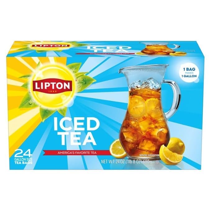 Lipton Unsweetened Iced Tea Bags, Gallon-Sized Zero Calories, 24 Total Tea Bags - Bloomnest
