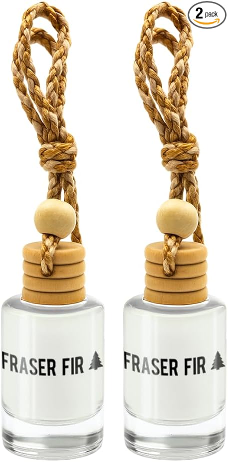 Fraser Fir Seasonal Car & Closet Air Freshener – Hanging Essential Oil Diffuser, Modern and Long Lasting Scent for Car, Bathroom, Closet – 2-Pack Air Freshener for men and women - Bloomnest