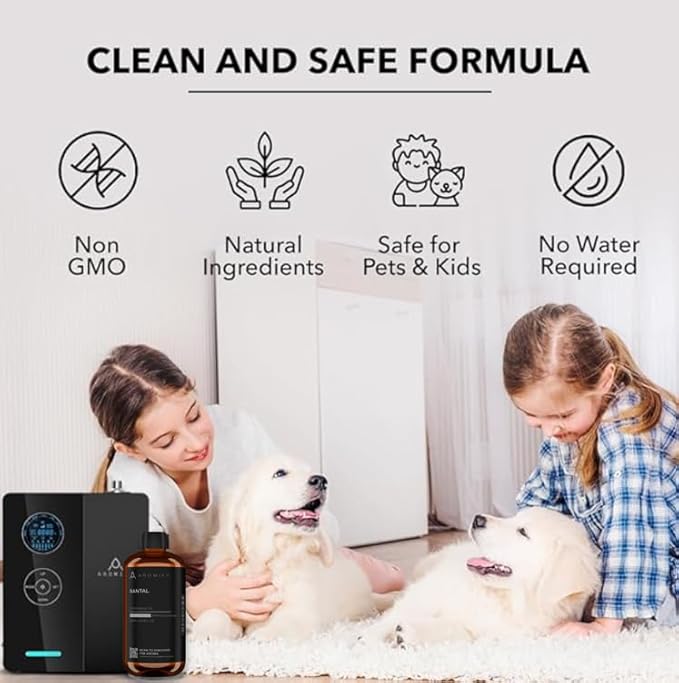 Santal Diffuser Oil, 16.9 FL Oz, 500 mL, Diffuser Fragrance Oil for Home, Bathroom & Office, Aromatherapy Blend of Natural Essential Oil, Sandalwood & Musk Scent. - Bloomnest
