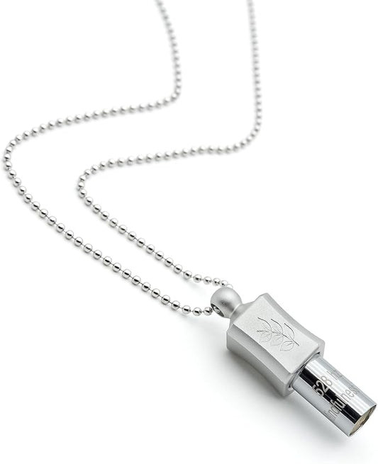 528 Hz Meditation Necklace, Breathing Necklace Frequency Sound Healing Device by Adjusting, Quit Smoking Necklace, The Breathing for Anxiety & Stress Relief Mindfulness (Silver) MIKUHOT