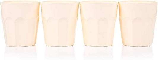 Mintra Home Unbreakable Drinking Cups and Tumblers 4PK - Shatterproof, BPA Free, Reusable, Party Cups, BBQ, Colorful Set, indoors and outdoors (Cream, Small - 12oz) - Bloomnest