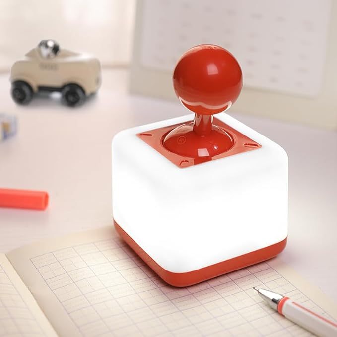 Night Light Lamp Rocker Night Light, 2-Speed Timer Bedside Night Lamp Rechargeable USB Lamp Side Table Light Night Rising Lamp LED Companion Light(Rocker Red) - Bloomnest