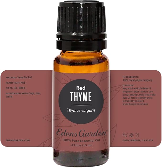 Edens Garden Thyme- Red Essential Oil- 100% Pure Premium Grade, Undiluted, Natural, Therapeutic, Aromatherapy, The Best for Diffuser, Candle, Laundry, Humidifiers 10 ml (.33 fl oz) - Bloomnest
