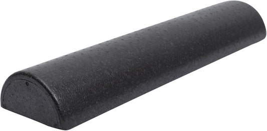 High-Density Half-Round Yoga Roller Black Fitness Roller for Muscle Relief Circulation Boost Elastic Foam Massage Tool for Stretching and Physical Therapy