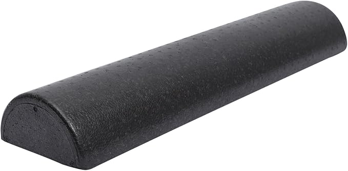 High-Density Half-Round Yoga Roller Black Fitness Roller for Muscle Relief Circulation Boost Elastic Foam Massage Tool for Stretching and Physical Therapy - Bloomnest