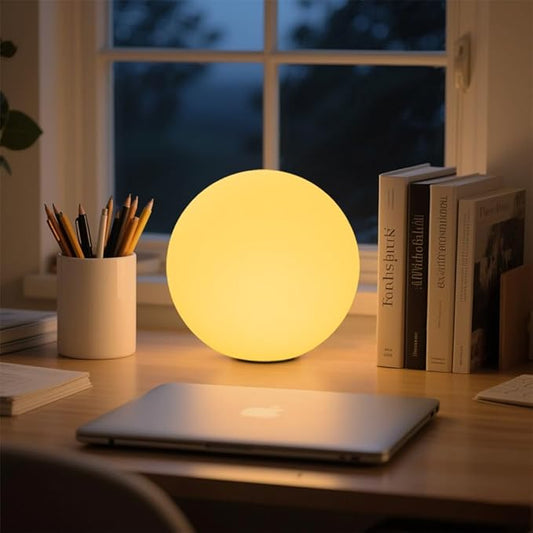LED Glowing Ball Light, 8-in RGB Color Changing LED Orb Night Light Mood Lamp for Kid, 16 Colors 4 Lighting Modes & 8 Brightness Sphere Lamp w/Remote, Rechargeable Outdoor Globe Lights for Home Patio - Bloomnest