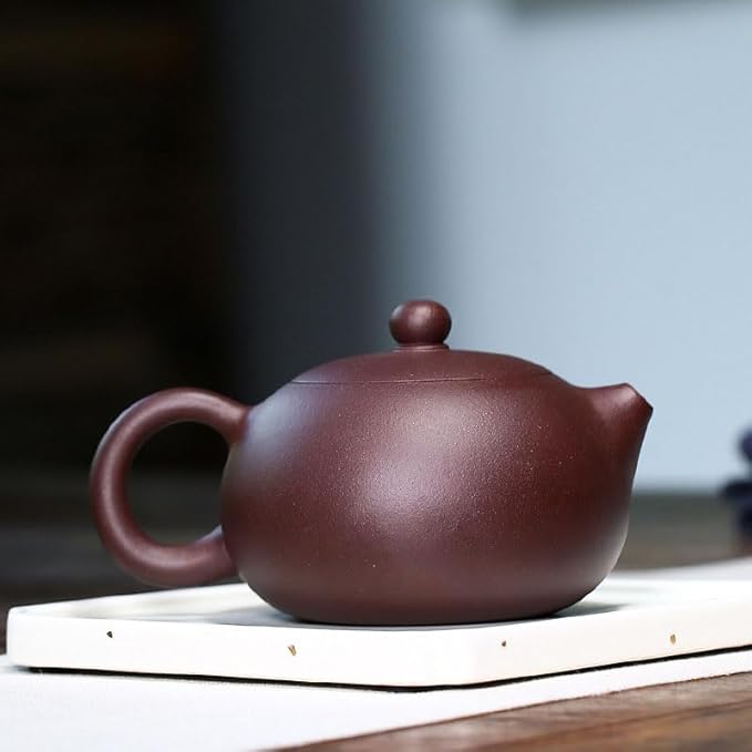 Xishi Teapot 9oz Chinese Yixing Zisha Clay Pot Snap-lid Ceramics Purple Sand Mud Kungfu Tea Set Kettle 14 Hole Filter (purple 270ml) - Bloomnest