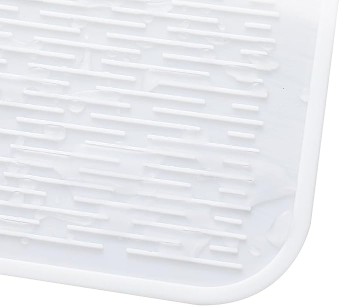 Silicone Dish Drying Mat for Multiple Usage,Easy clean,Eco-friendly,Heat-resistant Silicone Mat for Kitchen Counter or Sink,Refrigerator or Drawer Liner White 3XL 28 inches x 18 inches - Bloomnest