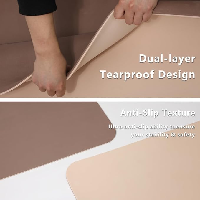 Yoga Mat Non-Slip Extra Thick 72"x32/24" Extra Wide Fitness Exercise Mat TPE Material High Elastic Hot Yoga Mat for Women Yoga Pilates Home Floor Workout (Cow Coffee)