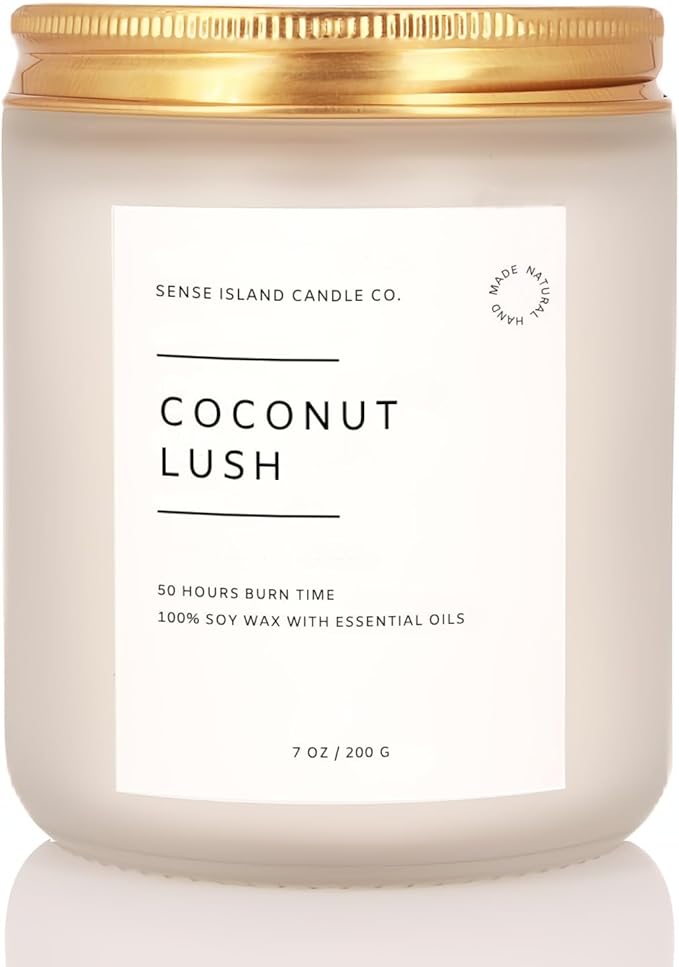 Coconut Lush Scented Candle | Sensual Intoxicating Fragrance Inspired by VS Coconut Passion | 7oz Soy Wax Long Lasting Scented Candle for Women | Gift for Her, Bedroom or Bath - Bloomnest
