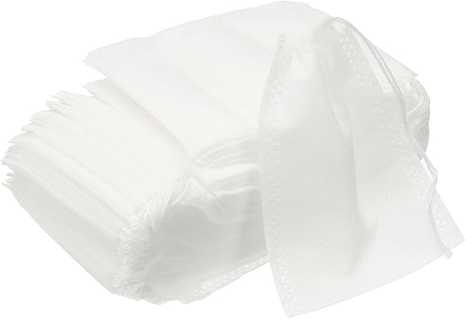 uxcell 100 Pcs Spice Bags for Cooking, 3x3.5 in Disposable Empty Tea Bags Muslin Non-Woven for Loose Leaf Tea Sachet Straining Soups Herbs, White - Bloomnest