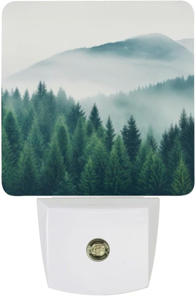 Mountain Forest Night Light, Plug into Wall Decor Nightlights for Bedroom, Bathroom, Hallway, Kitchen, with Dusk to Dawn Light Auto Sensors LED Night Lights for Boys Girls Women Men Room Gifts - Bloomnest