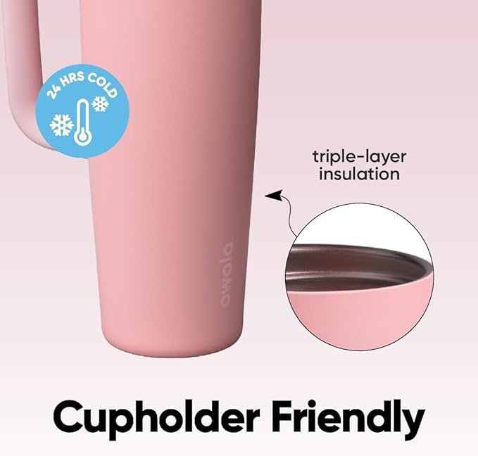Owala FreeSip Tumbler - Stainless Steel - 30-oz. - Pink (Rose Quartz) Owala