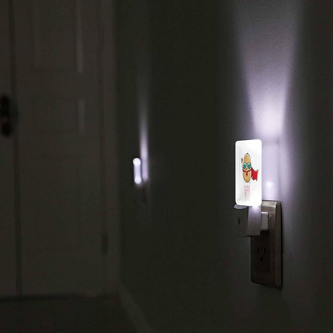 LED Night Light,Funny Cartoon Cute Brown Potato with Red Cape LED Night Light Plug into Wall with Dusk to Dawn Light Sensor White Energy Efficient Nightlight for Bedroom Hallway Living Room - Bloomnest