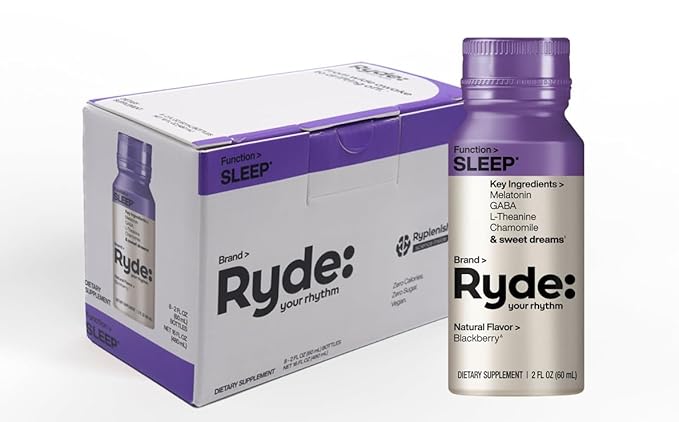 RYDE: Sleep Shot | BlackBerry Flavor | 2 FL OZ Shots | (8 Pack) - Bloomnest