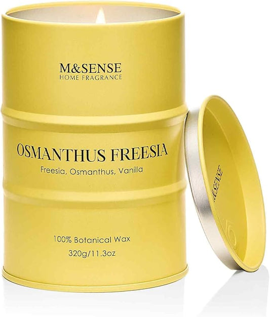 M&SENSE Osmanthus Freesia Scented Candles Natural Non Toxic, Aromatherapy Candle for Stress Relief Meditation Relaxing, Housewarming Gifts for Women Men, 11.3oz 70 Hour Long Burning - Bloomnest