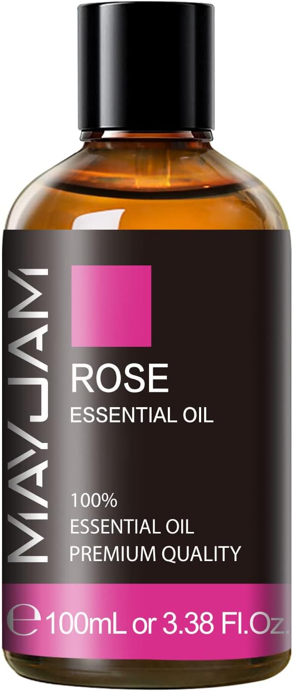 Rose Essential Oil, MAYJAM Premium Pure Essential Oils for Diffusers for Home, 3.38FL.OZ Large Volume Rose Oil for Soap Candle Making Massage - Bloomnest