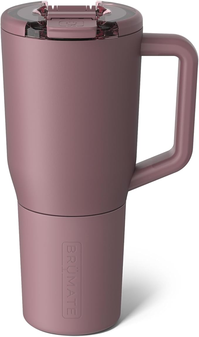 BrüMate Müv - 35oz 100% Leak Proof Insulated Coffee Mug with Handle & Lid - Stainless Steel Coffee Travel Mug - Double Walled Coffee Cup (Rose Taupe) - Bloomnest