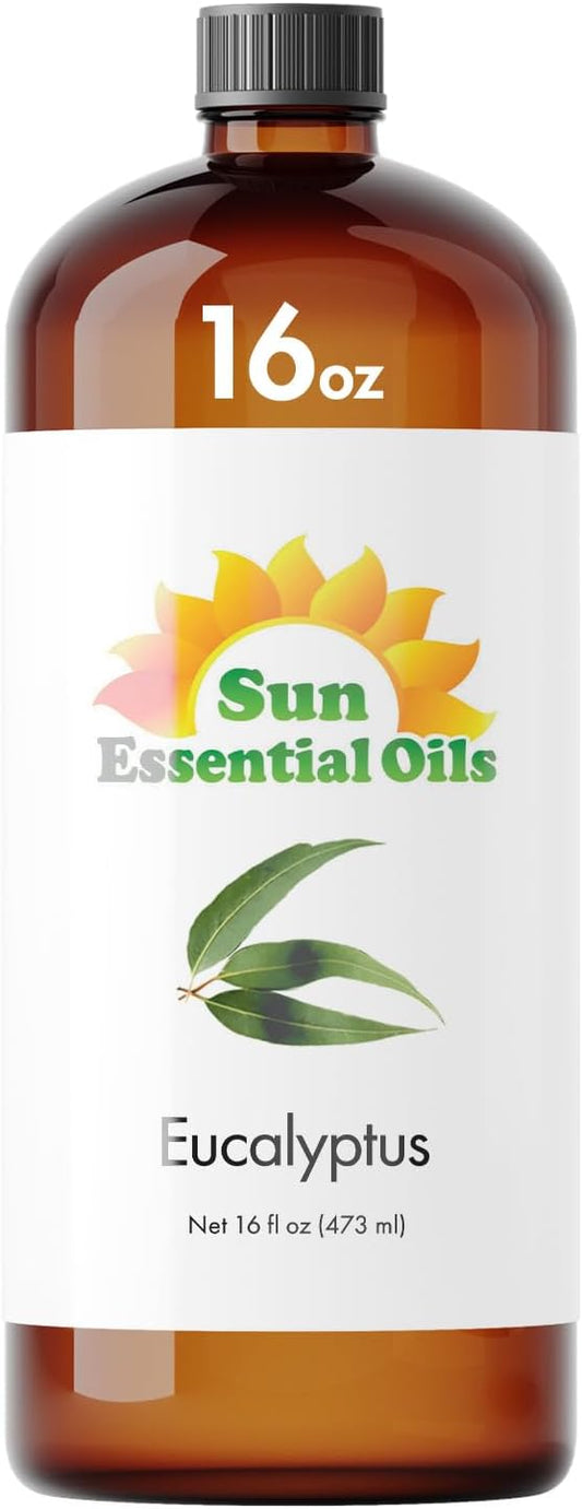 Sun Essentials Oils - 16 oz Eucalyptus Essential Oil with Dropper for Diffuser, Skin, Aromatherapy Massage, Humidifier, Scent for Candle, Lotion & Soap Making at Home, Fragrance for Room - Bloomnest