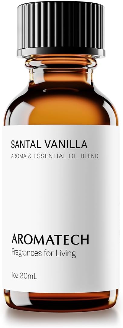 AromaTech Santal Vanilla Premium Aroma Oil – Refined & Elegant Home Fragrance with Notes of Fir, Cedarwood & Leather for Scent Diffusers, Cold-Air and UltraSonic Scent Machines – 30 mL - Bloomnest