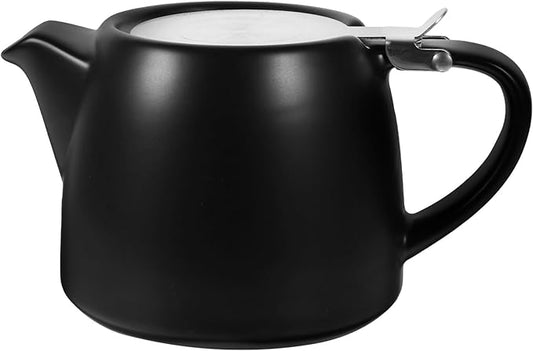 Small Ceramic Tea Pot with Stainless Steel Infuser Portable Tea Kettle Electric Ceramic Stove for Home Dorm Kung Fu