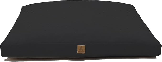 Zabuton Meditation Mat (36"×28"×3") Luxurious Meditation Cushion for Kneeling Sitting Large Floor Pillow Zafu/Bench-Washable Cotton Cover 100% Organic Cotton Filling (Black)