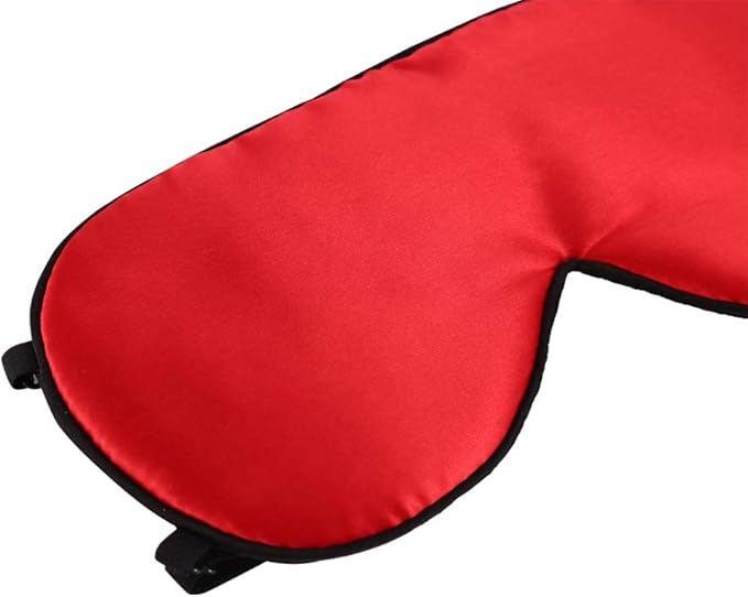 ALASKA BEAR Sleep Mask 2 Straps, Mulberry Silk, Twin Thin Elastic Bands Stay Put All Night, Super-Smooth Slim Eye Mask Two Adjustable Head Strings and Nose Baffle(Red) - Bloomnest