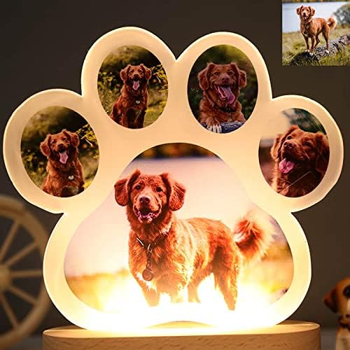 Personalized Dog Paw Photo Lamp - Custom Photo Night Light Acrylic Board Decor for Bedside - Gifts for Christmas & Birthday - Bloomnest