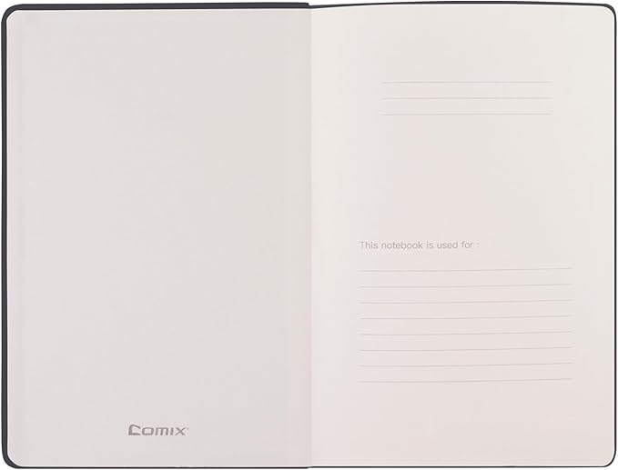 Comix Lined Journal Notebook for Women Men, Journaling Notebooks for Office School Home, 240 Pages, 5.5" x 8.3", College Ruled, A5, Hardcover, Black - Bloomnest