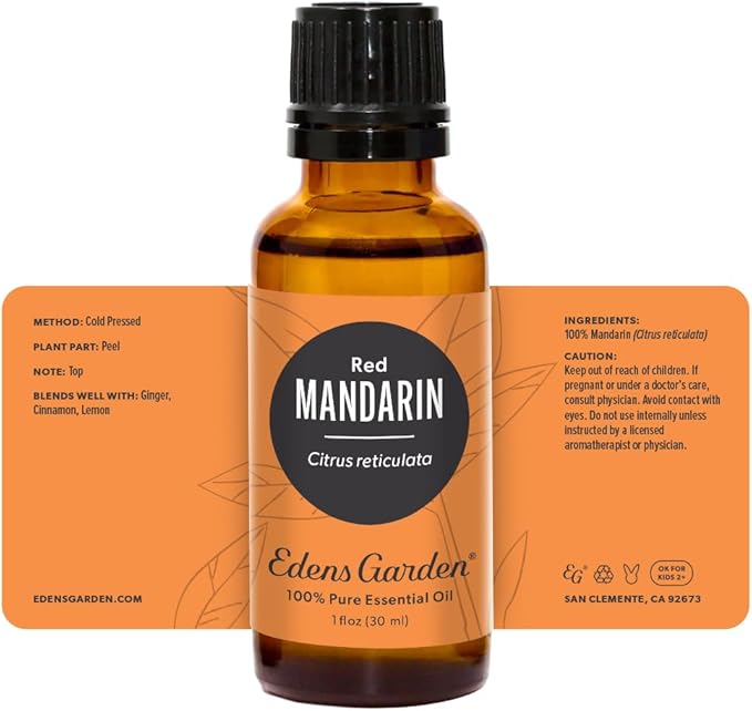 Edens Garden Mandarin- Red Essential Oil- 100% Pure Premium Grade, Undiluted, Natural, Therapeutic, Aromatherapy, The Best for Diffuser, Skin, Candle, Humidifiers 30 ml (1 fl oz) EdensGarden