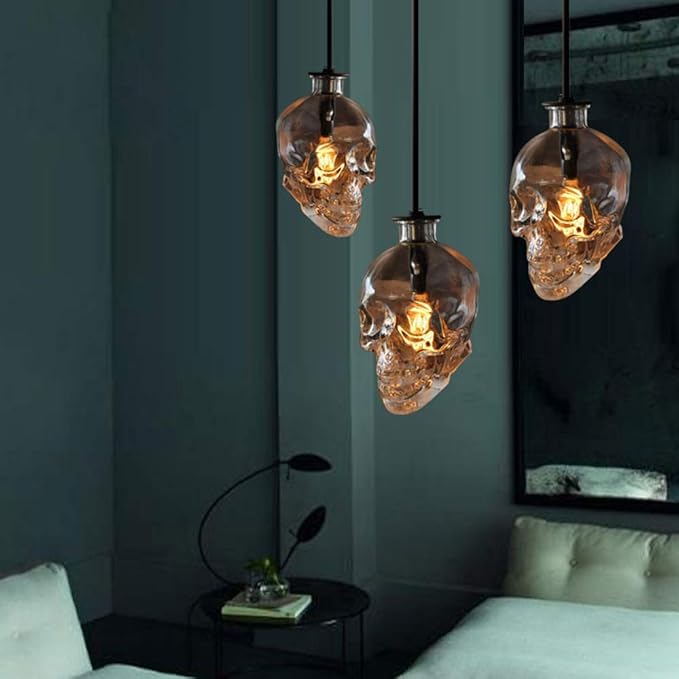 NIUYAO Pendant Light Lamp Dome Shade Hanging Ceiling Light (Skull Shape)
