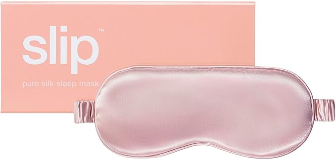 slip Pure Silk Sleep Mask - Pink | 100% Mulberry Silk, Ultra Soft & Comfortable, Blocks Light for Restful Sleep | Adjustable Strap for Perfect Fit, Gentle on Skin & Hair | Ideal Travel Accessory - Bloomnest