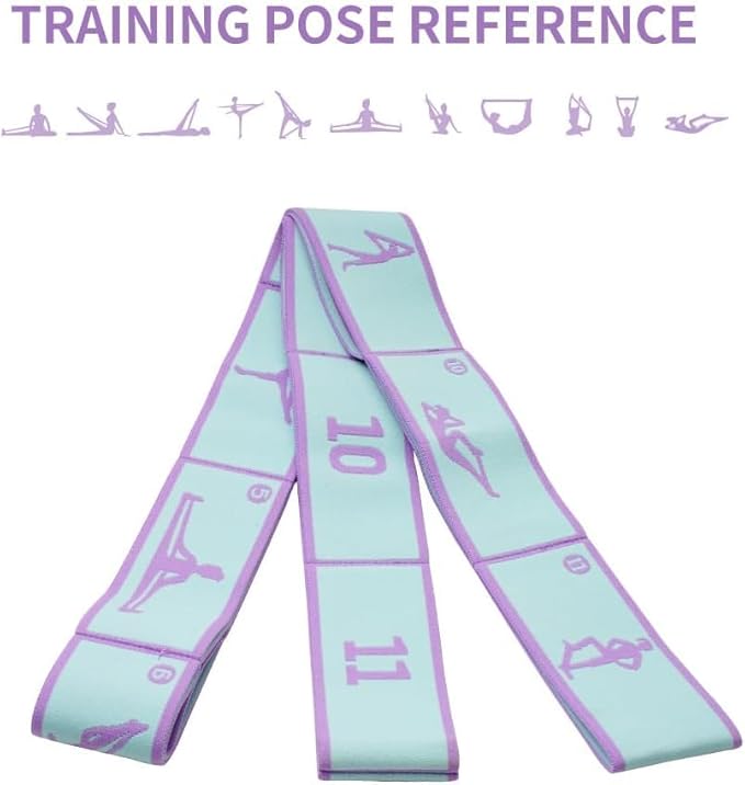 Resistance Bands 11 Loops with Guide Stretch Straps - Exercise Bands for Stretching, Yoga, Pilates & Physical Therapy - Elastic Fabric Workout Bands for Home Gym, Dance, Flexibility Training & Ballet Stretching Equipment - Bloomnest