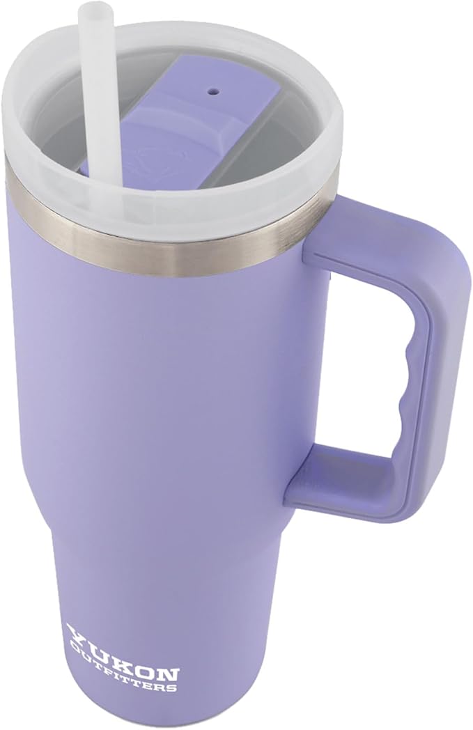 Yukon Outfitters Fit Forty 40oz Double Wall Vacuum Insulated Stainless Steel Tumbler with Reusable Straw & Ergonomic Handle | For Hot or Cold Beverage, Lavender - Bloomnest