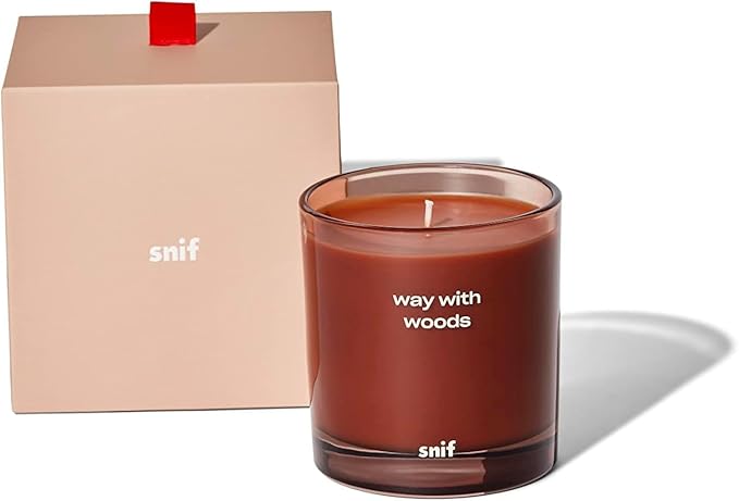 Way with Woods Luxury Scented Candle by Snif, Inviting and Crisp Scent, 200+ Hours, 100% Cotton Fiber Wicks, Soy Wax Blend, Non-Toxic, Vegan, 50 oz - Bloomnest