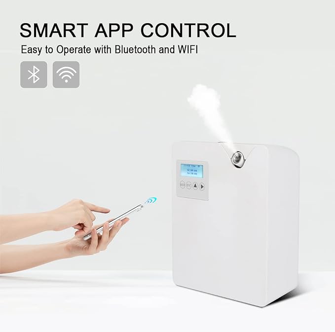 Smart Scent Air Machine for Home, Bluetooth & WiFi Hotel Scent Diffuser with Cold Air Tech, 300ML Waterless Essential Oil HVAC Scent Diffuser for Large Room, Office(White) - Bloomnest