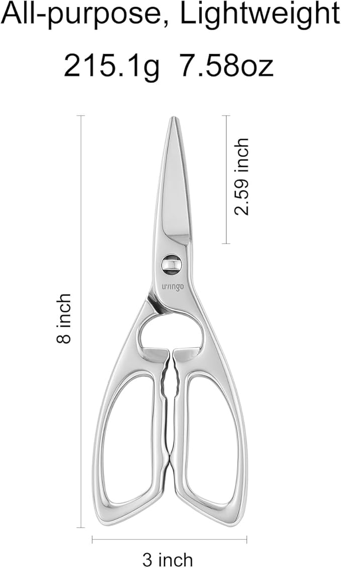 LIVINGO Heavy Duty Kitchen Scissors - Multi-function Dishwasher Safe Stainless Steel Forged Come Apart Utility Shears All Purpose for Cutting Food, Meat, Poultry, Vegetable, Nutcracker - Bloomnest