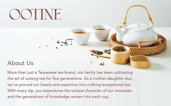 OOTINE, Mellow Amber Taiwan Oolong (12 Pyramid Sachets) | Honey and Dried Fruit Notes, Close to Black Tea & Japanese Wakoucha | Hand-Picked Quality Whole Leaves in Plant-Based Sachets | Caffeine Alternative for Gentle Focus, Supports Gut Health | Multi... - Bloomnest