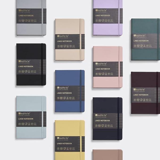 &And Per Se Lined Journal Notebook, 160 Pages, A5 5.7 x 8 inches College Ruled Thick Paper Notebook Journals for Writing, Hardcover Notebooks for Women Men Office School (1 Pack, Yellow)