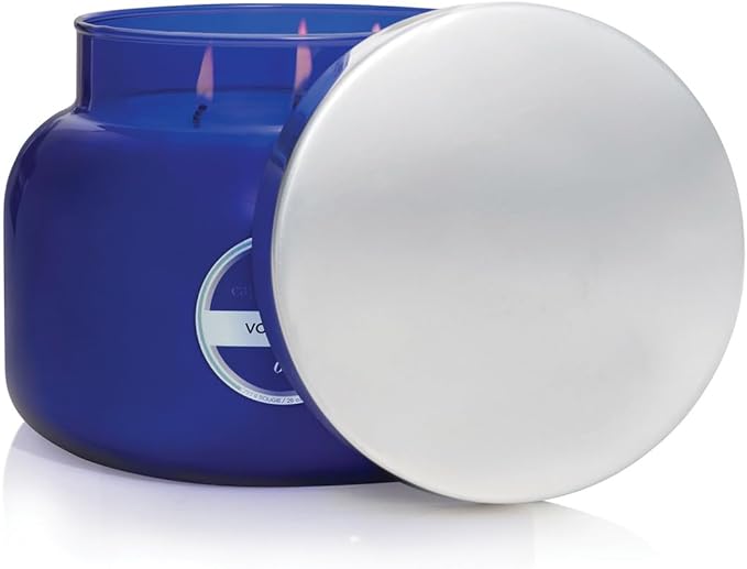 Capri Blue Volcano Scented Candles - Luxury Three Wick Candles for Home Scented with Tropical Fruit & Sugared Citrus - Soy Wax Blend - Large Blue Color (28 oz) - Bloomnest