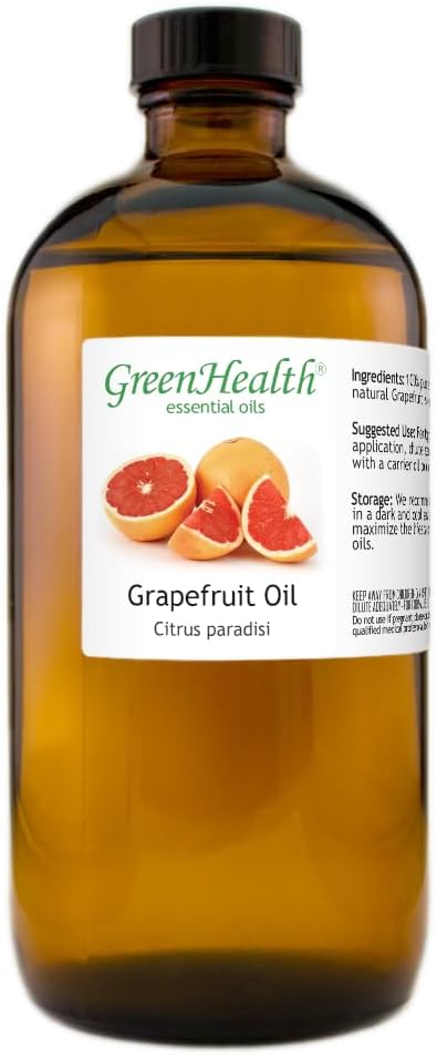 Grapefruit Essential Oil - 16 fl oz (473 ml) Amber Glass Bottle - 100% Pure Essential Oil - GreenHealth - Bloomnest