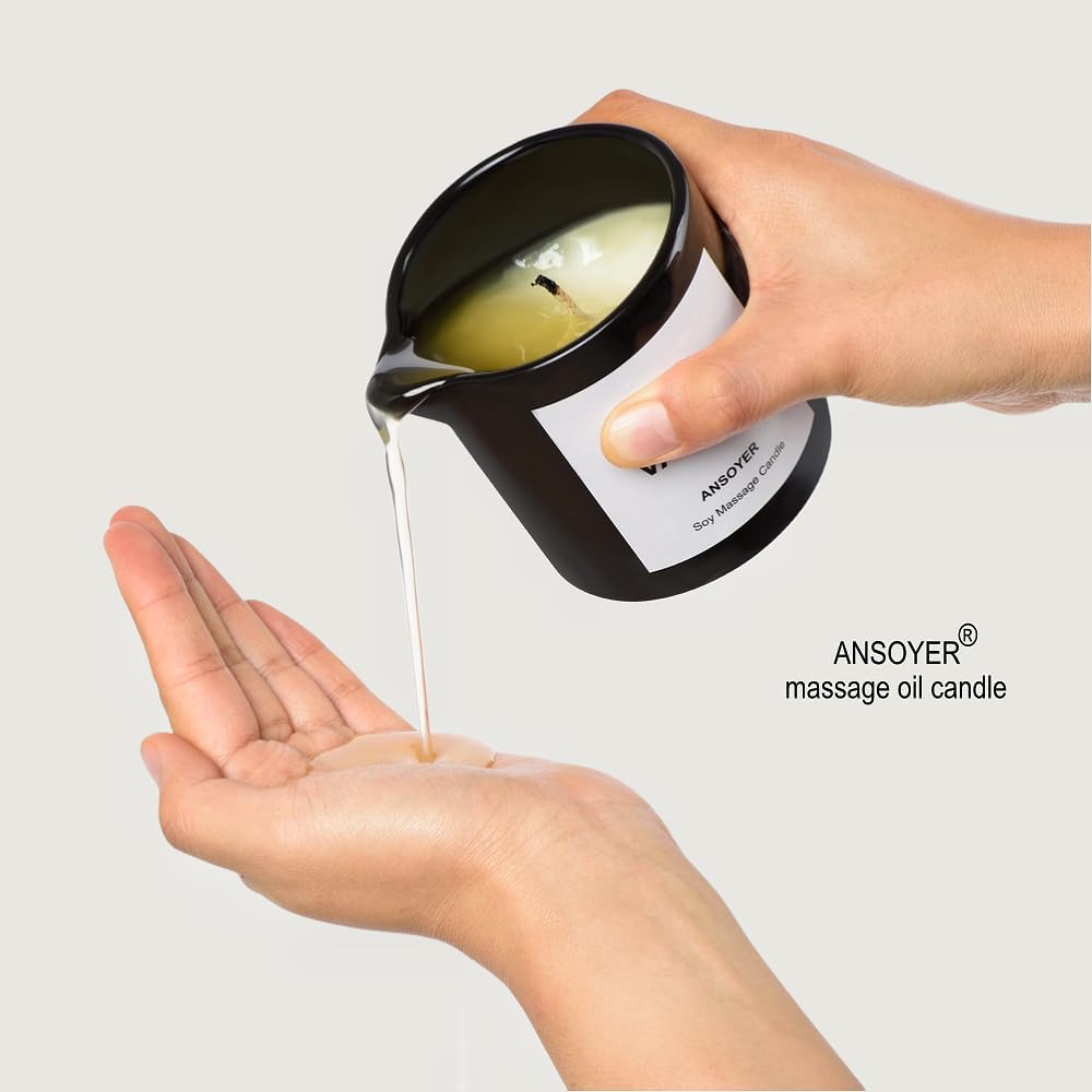 Massage Oil Candle for Men, Ultra Hydrating Body Care with Soybean Oil, Body Oil Candle, 8.1oz, Amazing Gift (Classic Vanilla)