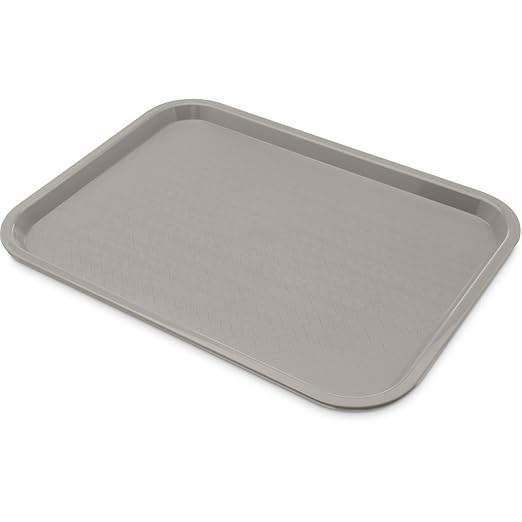 Carlisle FoodService Products Cafe Fast Food Cafeteria Tray with Patterned Surface for Cafeterias, Fast Food, And Dining Room, Plastic, 16.31 X 12.06 X 0.7 Inches, Gray, (Pack of 24) - Bloomnest