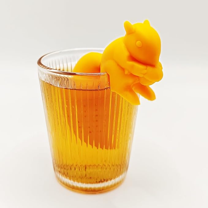 Cute Silicone tea infuser Gift Set, 2pcs Reusable tea infuser for loose tea Let you enjoy a pleasant afternoon tea time (Unicorn + Squirrel)