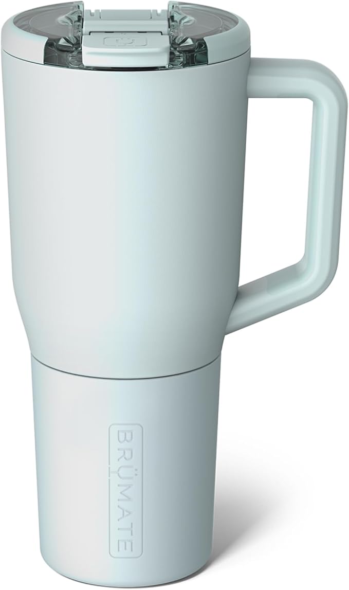 BrüMate Müv - 35oz 100% Leak Proof Insulated Coffee Mug with Handle & Lid - Stainless Steel Coffee Travel Mug - Double Walled Coffee Cup (Blue Agave) - Bloomnest