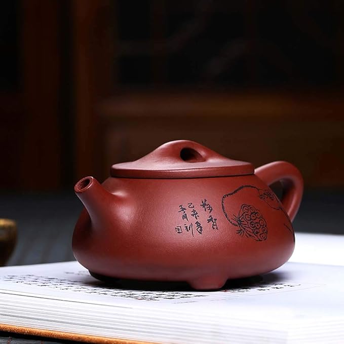 Yixing Clay Teapot 9oz Chinese Zisha Clay Shipiao Lotus Pot Purple Mud Kungfu Tea Set Kettle - Bloomnest