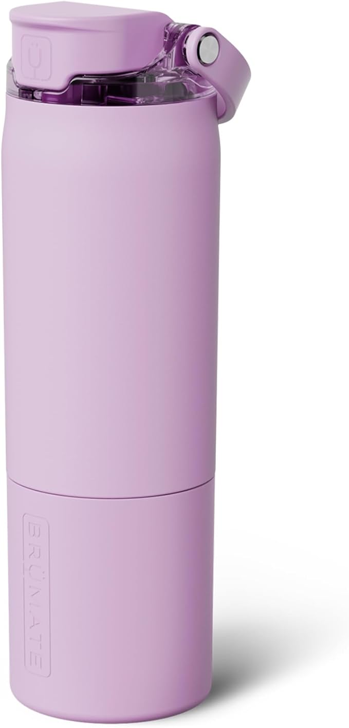 BrüMate Rise 25oz Water Bottle With 100% Leakproof Covered Silicone Straw | Insulated Stainless Steel Water Bottle | Cup-Holder Friendly | Fast Flow | Soft Sip Silicone Spout | BPA-Free (Lavender) Br%C3%BCMate