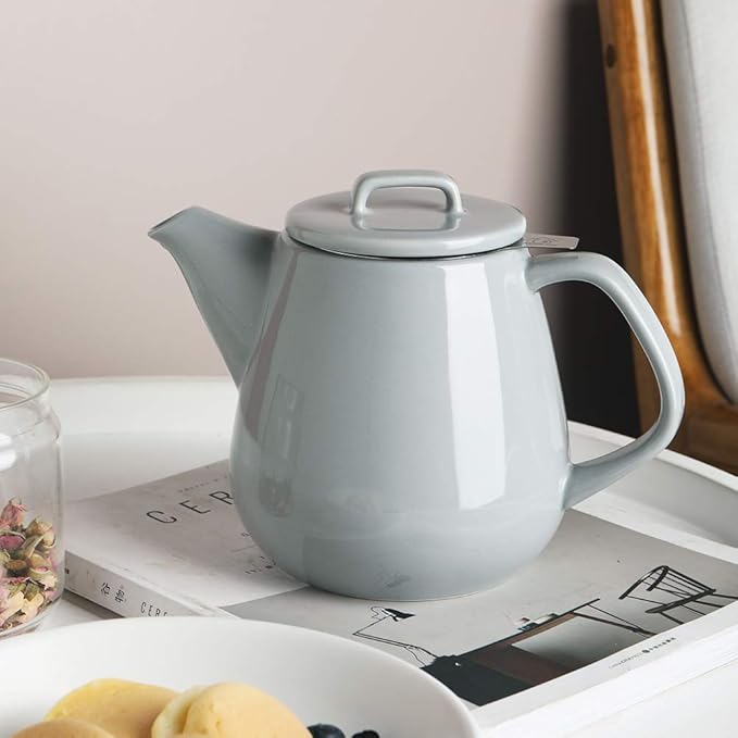 Sweejar 40oz Tea pot with Removable Stainless Steel Infuser,Dishwasher Safe Tea Pots for Loose Tea,Tea Pots with Infuser for Chrismas Women Gift (Gray) - Bloomnest