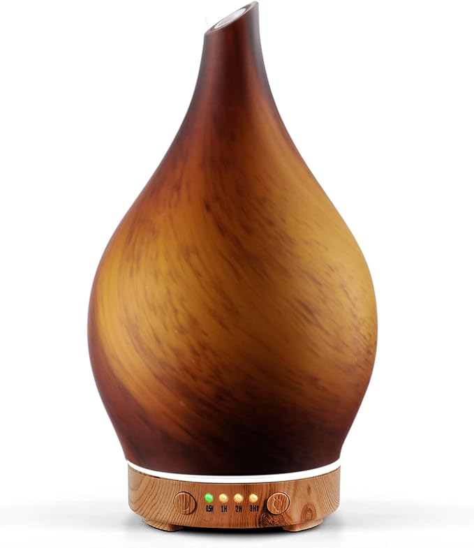 Porseme 150ml Essential Oil Diffuser Glass Color Changing Aroma Air Diffusers Aromatherapy Ultrasonic Cool Mist Humidifier 6 Running Hours Waterless Auto-Off for Sleeping Yoga Office Spa (Caramel) Porseme