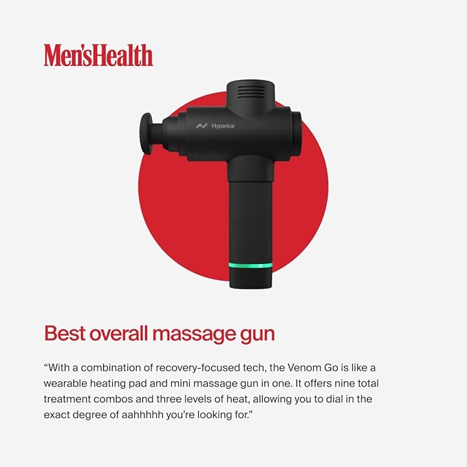 Hyperice Hypervolt 2 Black - Featuring Quiet Glide Technology - Handheld Percussion Massage Gun | 3 Speeds, 5 Interchangeable Heads | Helps Relieve Sore Muscles and Stiffness |FSA and HSA - Bloomnest